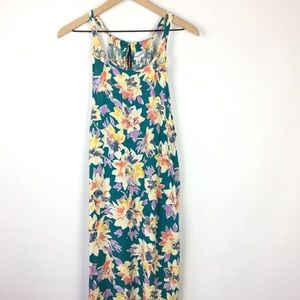 🌼 Ava & Viv High Low Floral Teal Maxi Dress